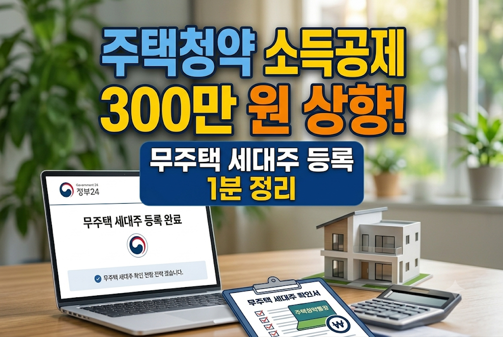 주택청약 소득공제 300만 원 상향! 무주택 세대주 등록 1분 정리 3 image 95