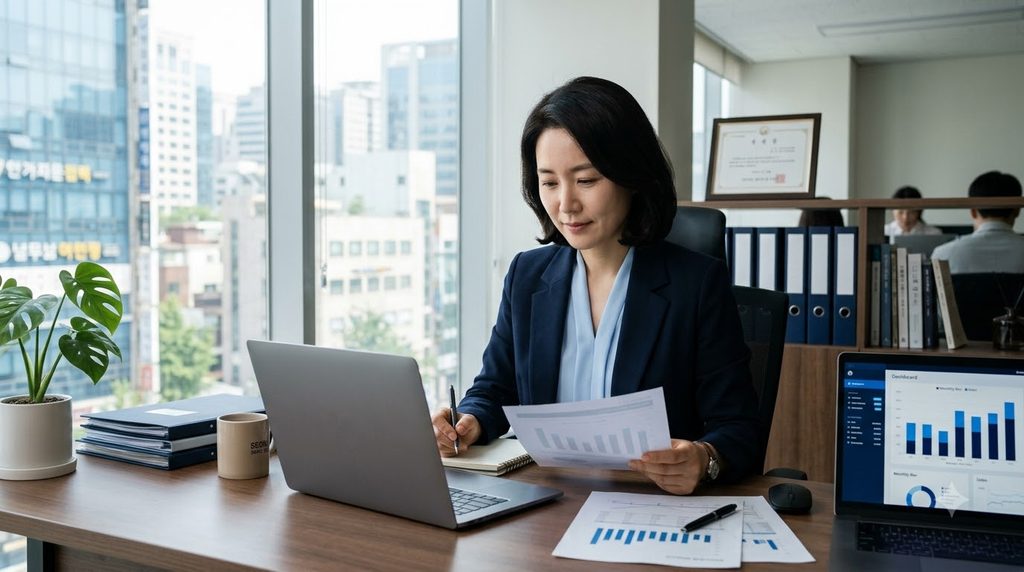 2026년 소상공인 정책자금 신청 자격 및 한도 총정리 2 Business owner reviewing laptop … 20260912210718