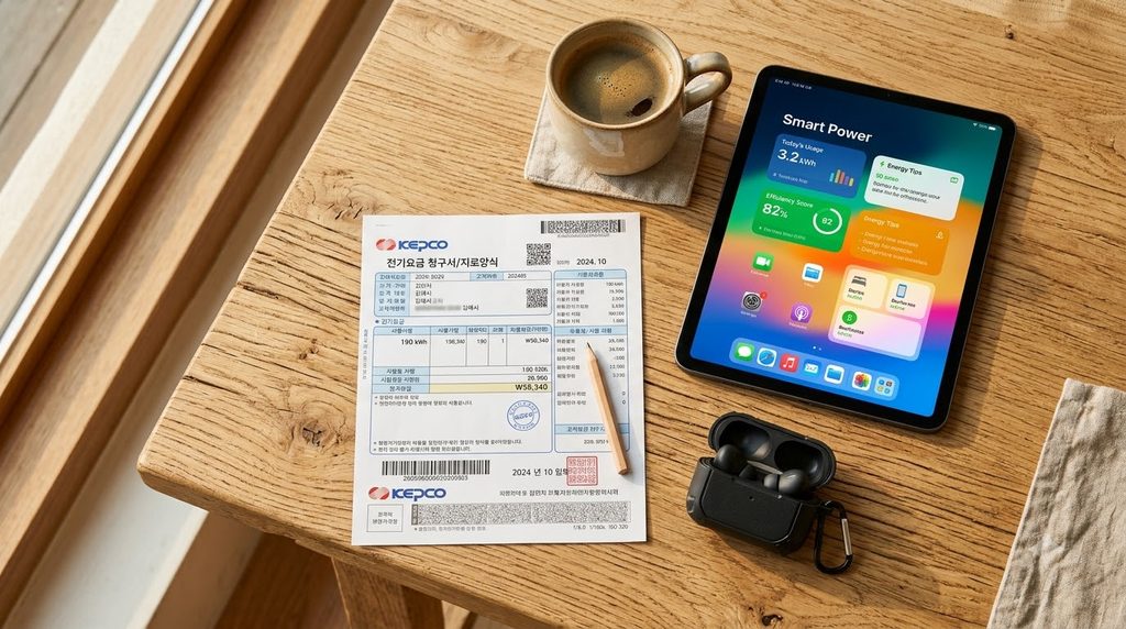 무인 매장(스터디카페·빨래방) 창업 시 소상공인 전기요금 감면받는 법 3 Electricity bill and digital tablet 202609032013 1