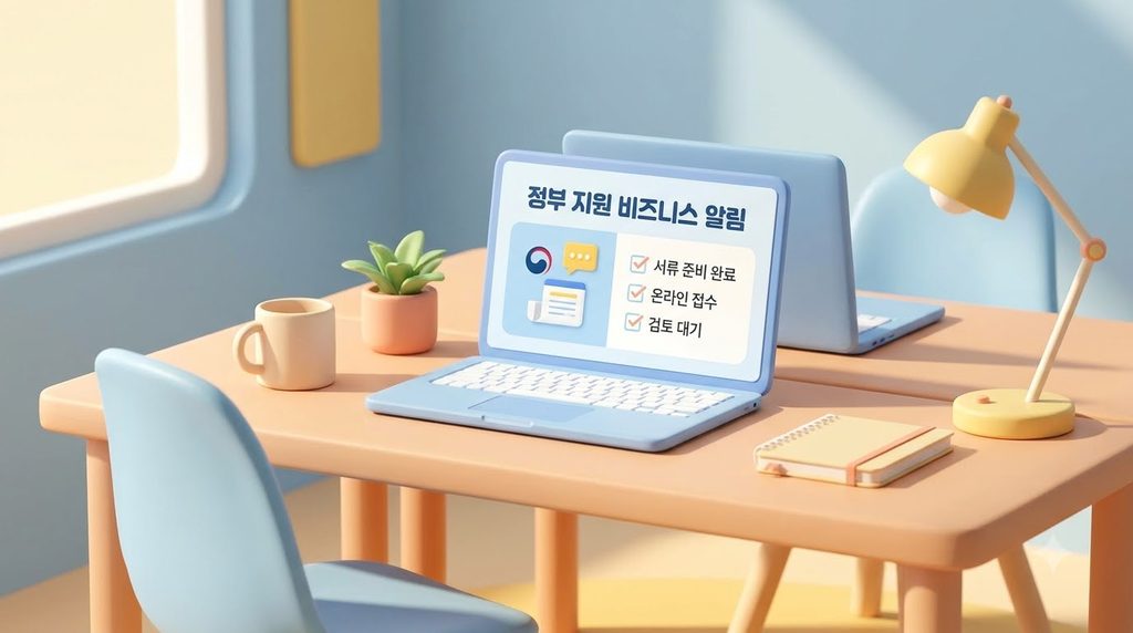 초보 사장님이 가장 많이 틀리는 소상공인 창업 지원금 신청 실수 3가지 3 Laptop on office desk displaying… 202609031526