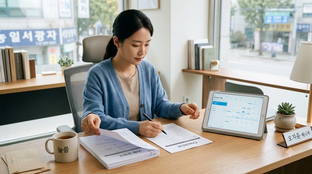 2026년 소상공인 정책자금 신청 자격 및 한도 총정리 1 Person organizing paperwork on desk 20260912210710
