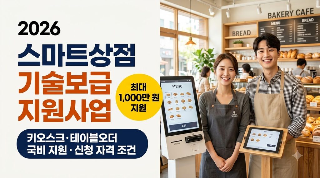 2026 스마트상점 기술보급 지원사업 신청 자격 조건 및 키오스크 국비 지원 안내 1 Smart store grant guide banner 20260927184030