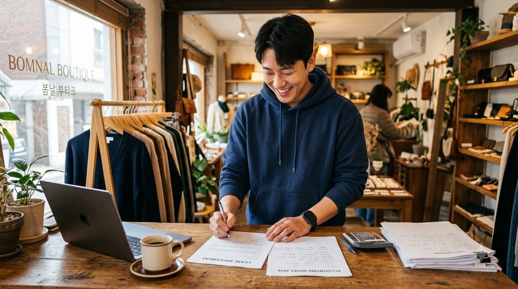 지자체별 청년 소상공인 월세 지원 사업 비교 및 신청 기간 확인 3 Store owner reviewing lease agre… 202609032016