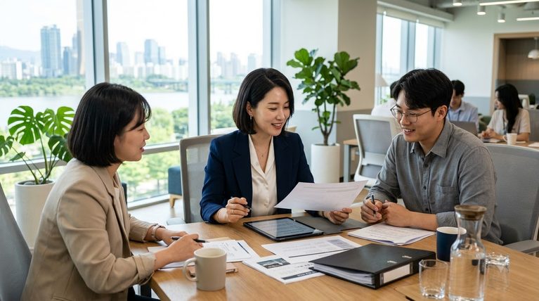 상반기 vs 하반기 정부지원사업 신청 시기 비교 가이드 1 Woman_reviewing_documents_in_office_20260912222625