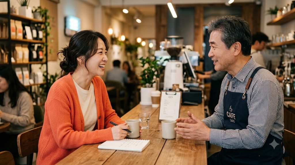 공정거래위원회 가맹사업 정보공개서 확인하고 창업 사기 피하는 법 1 Woman talking across wooden counter 202609031944