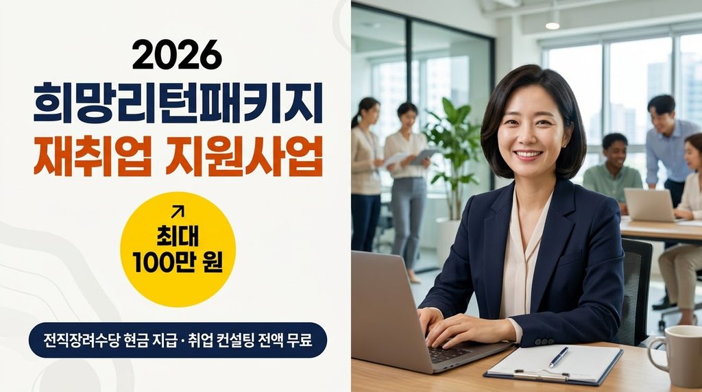 2026 희망리턴패키지 재취업 지원사업 신청 자격 조건 및 전직장려수당 1 Worker smiling for re employment… 20260927183239
