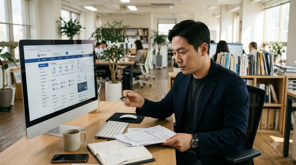 사업자등록증이 여러 개라면? 창업지원사업 업력 판단 기준 확인법 2 Business founder checking deskto… 20261023093705